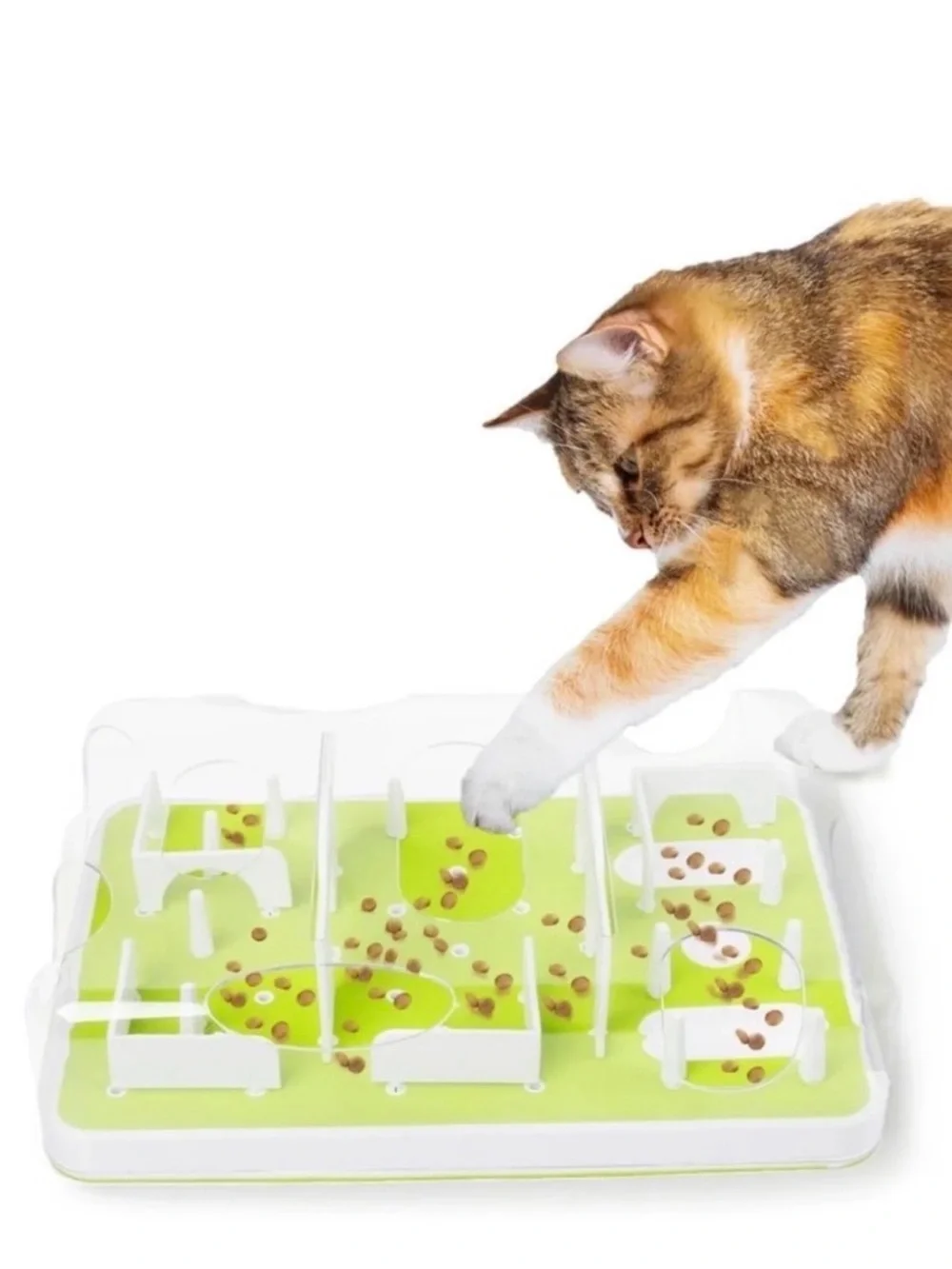 All For Paws Interactive Puzzle Cat Feeder - Light Green-NIB